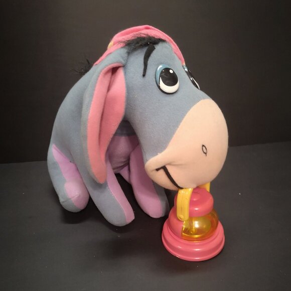 Vintage 1998 Mattel Disney Eeyore Plush w/ Lantern that Lights Up Collectable - Picture 1 of 8